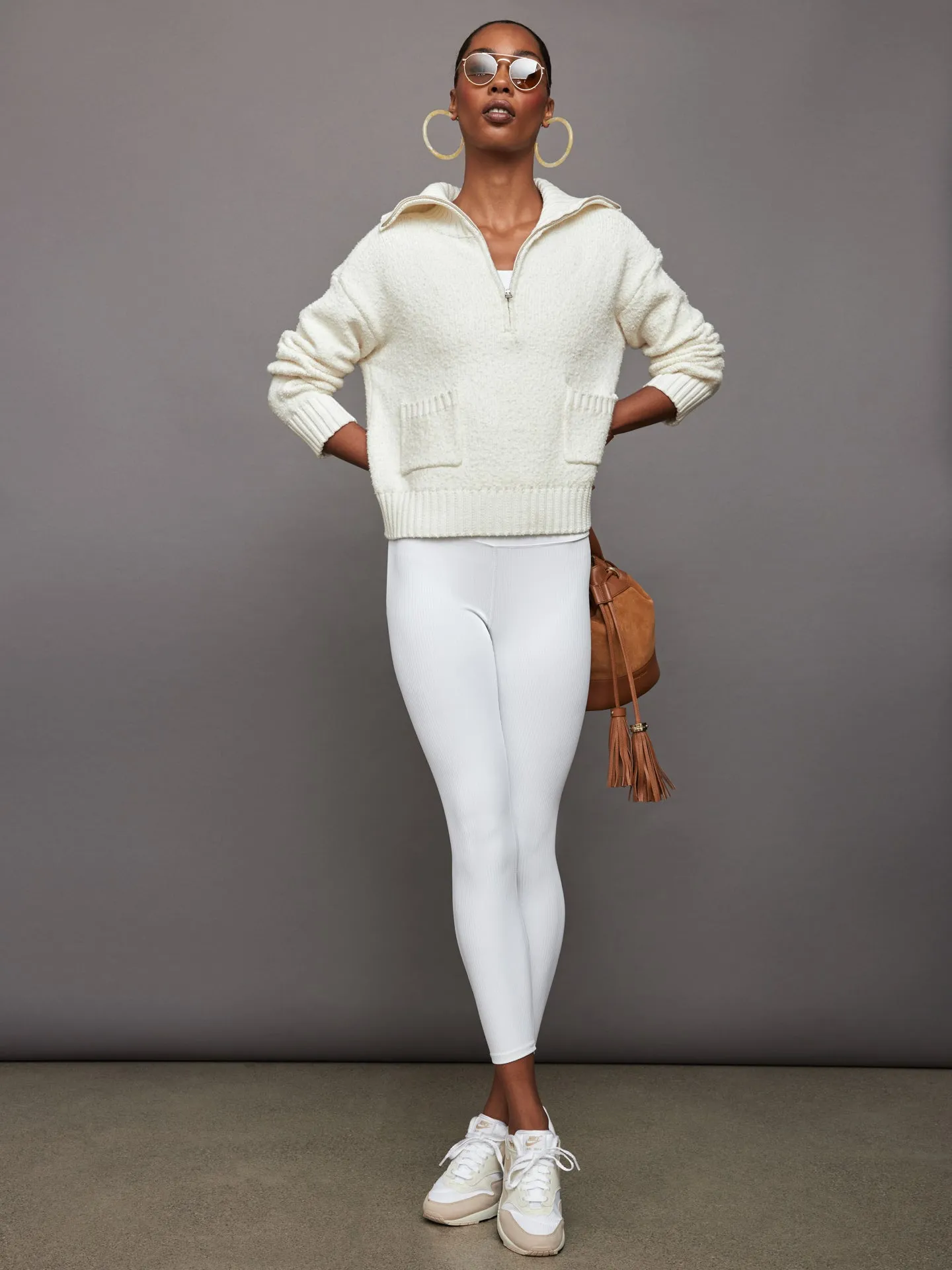 Half Zip Boucle Pullover - Winter White sold by Carbon38 product image thumbnail 4