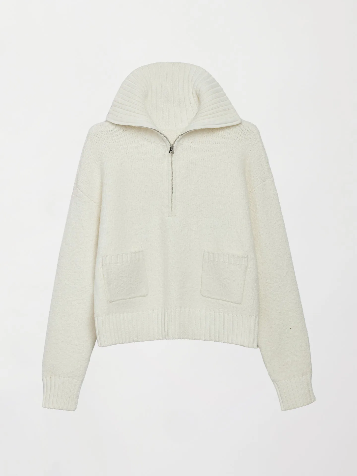 Half Zip Boucle Pullover - Winter White sold by Carbon38 product image thumbnail 5