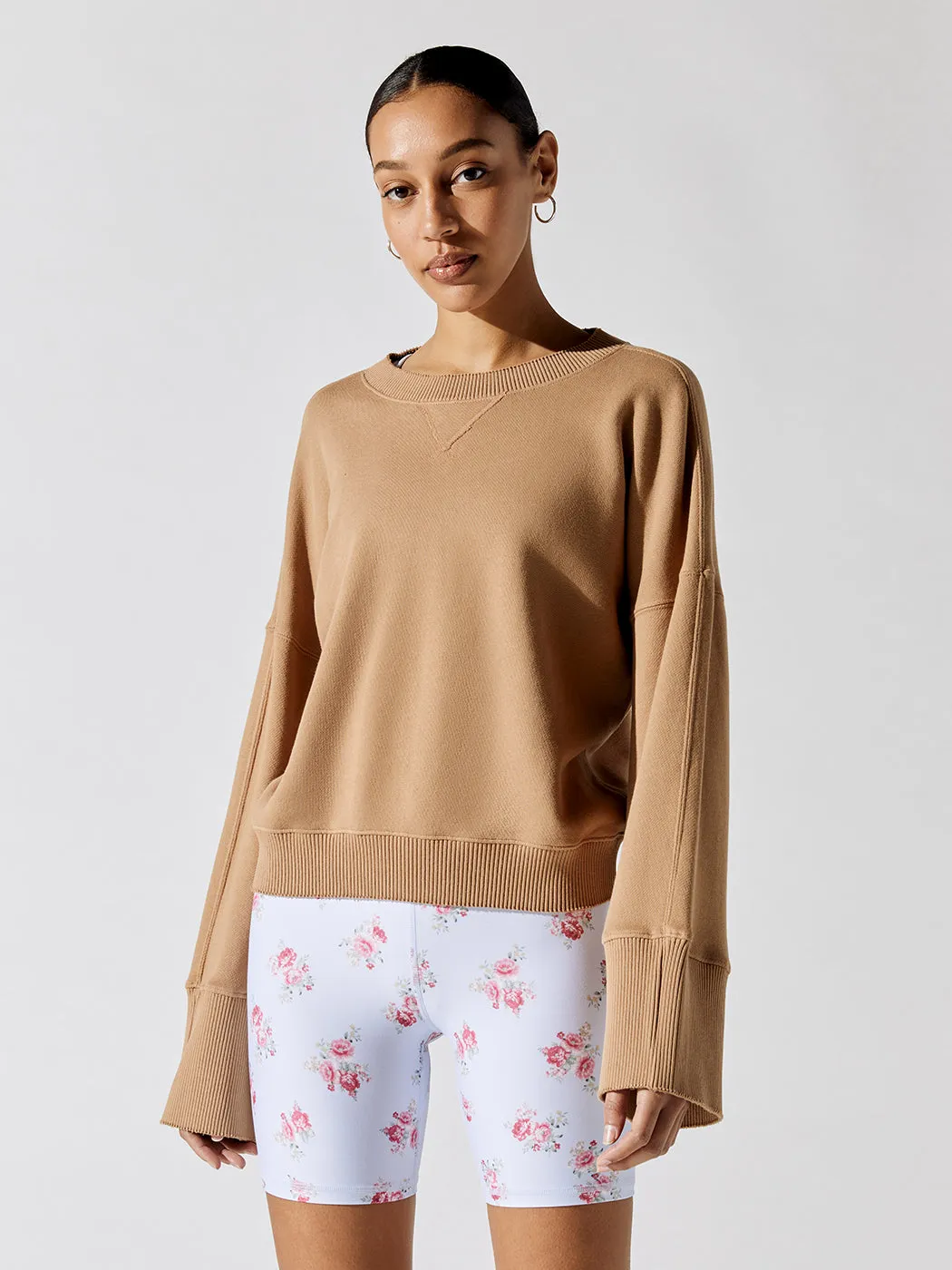 Malia Wide Sleeve Crew - Camel sold by Carbon38