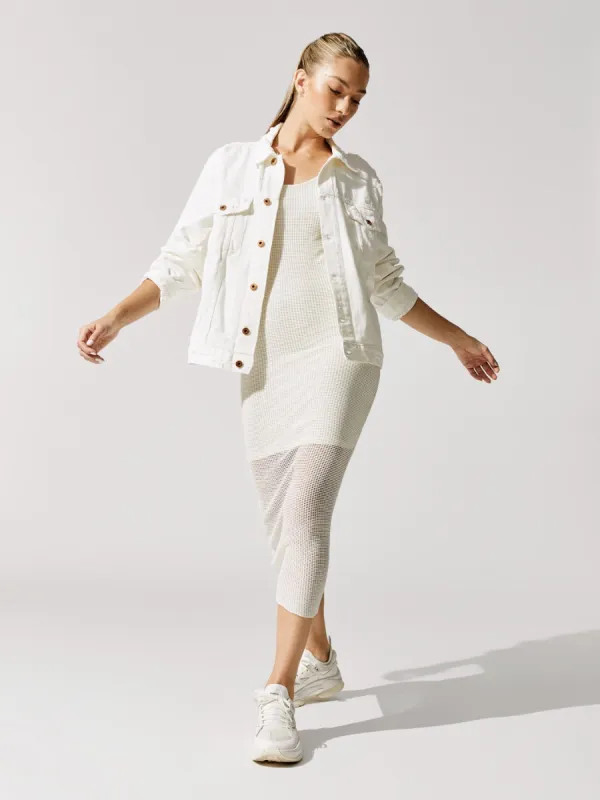 Ashton Boyfriend Jacket - Aged White sold by Carbon38