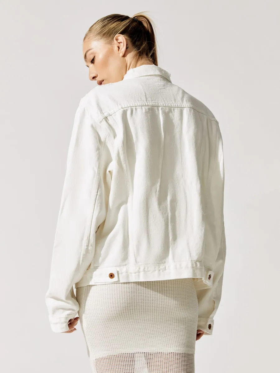 Ashton Boyfriend Jacket - Aged White sold by Carbon38 product image thumbnail 3