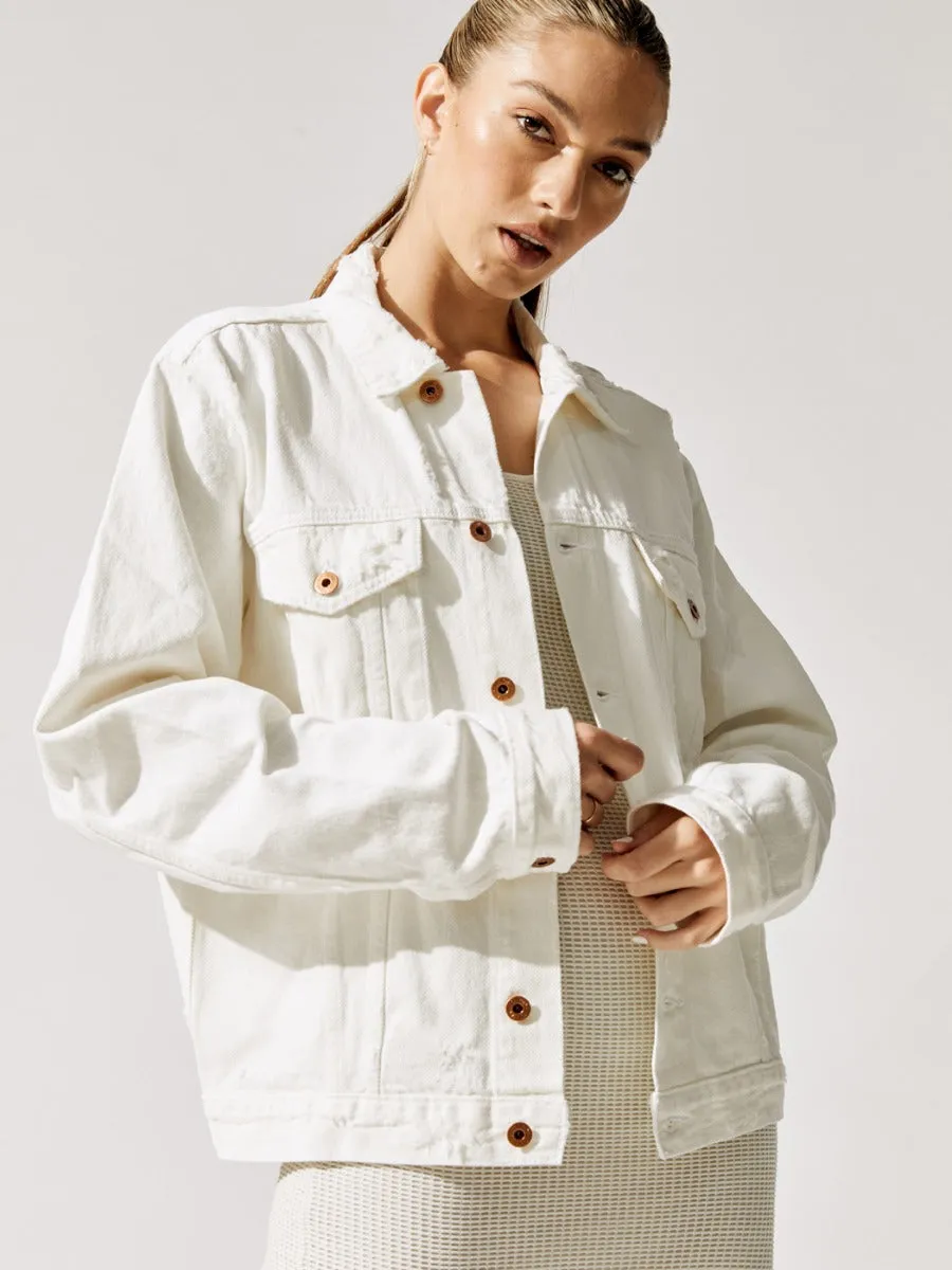 Ashton Boyfriend Jacket - Aged White sold by Carbon38 product image thumbnail 2