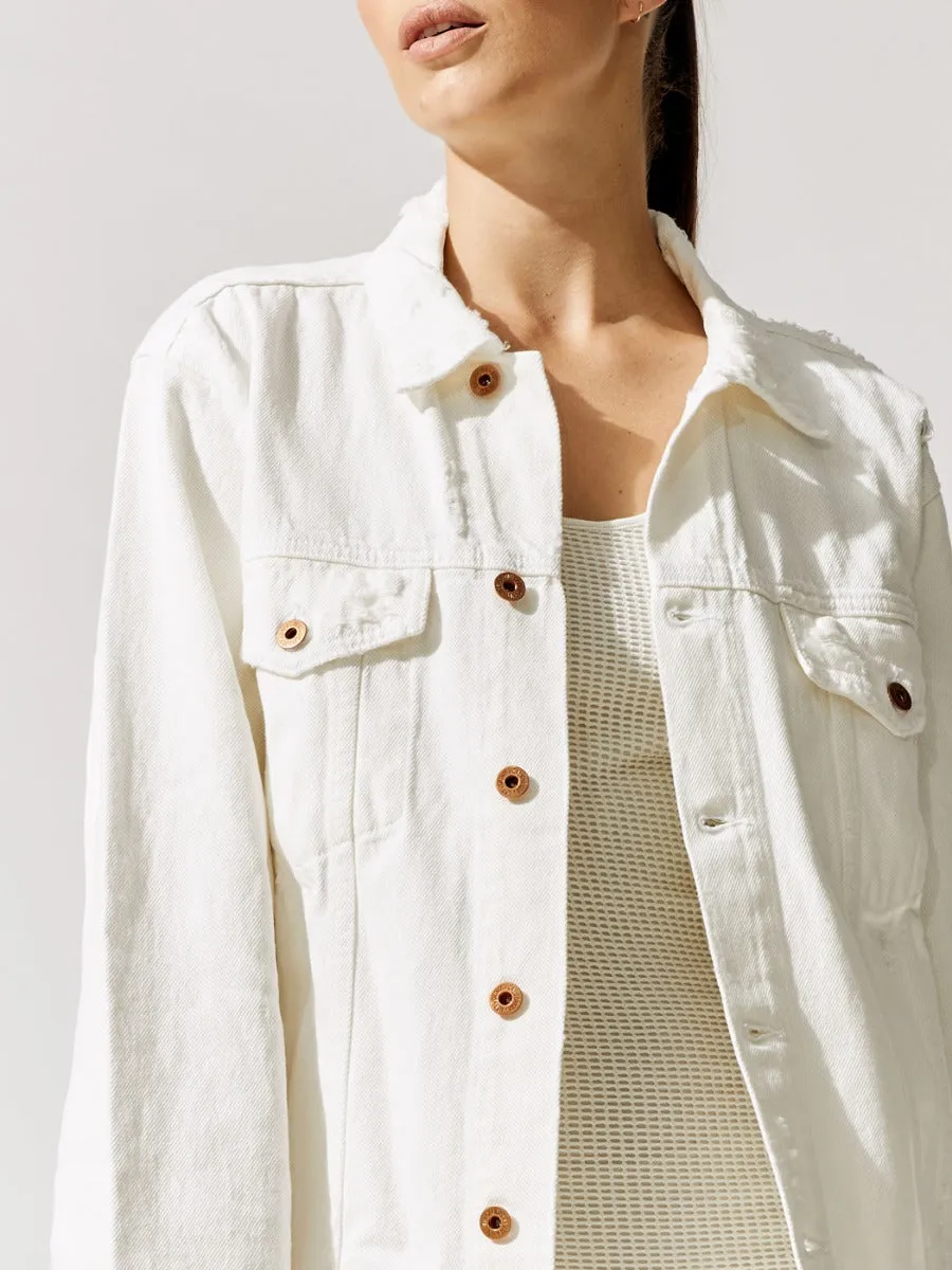 Ashton Boyfriend Jacket - Aged White sold by Carbon38 product image thumbnail 4