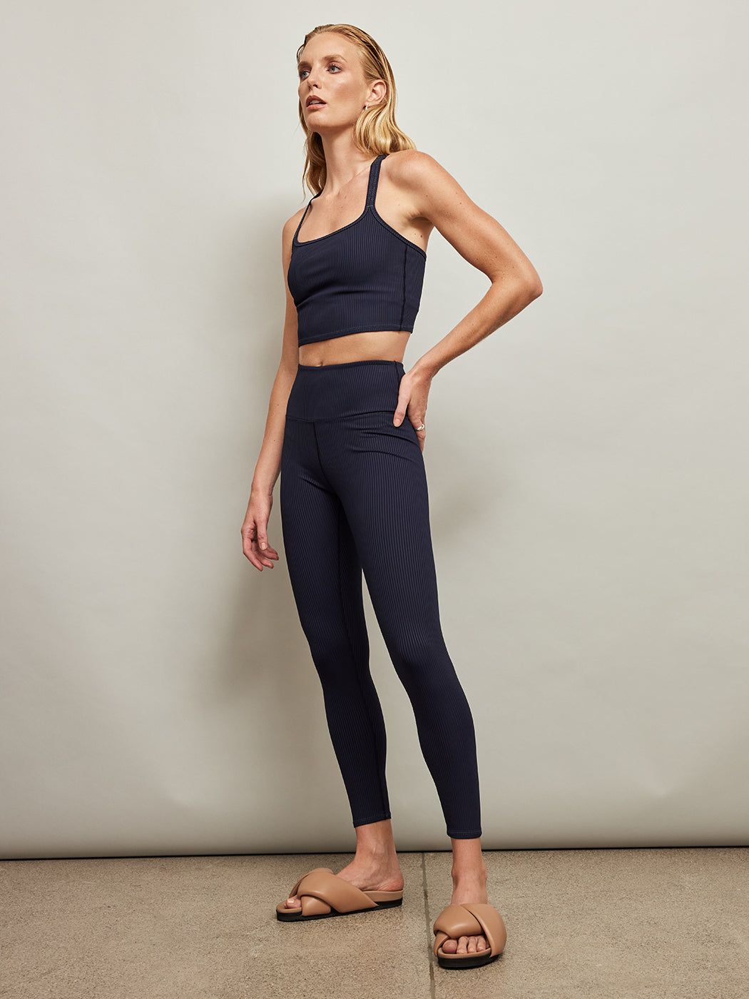 Ribbed Cami Bra - Navy sold by Carbon38 product image thumbnail 5