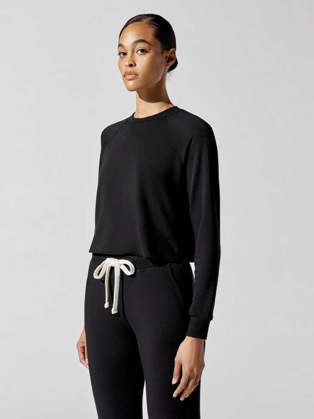 Warm Up Crop Fleece Sweatshirt - Black sold by Carbon38 product image thumbnail 3