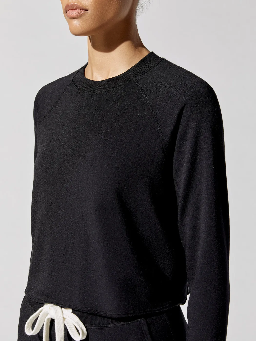 Warm Up Crop Fleece Sweatshirt - Black sold by Carbon38 product image thumbnail 4