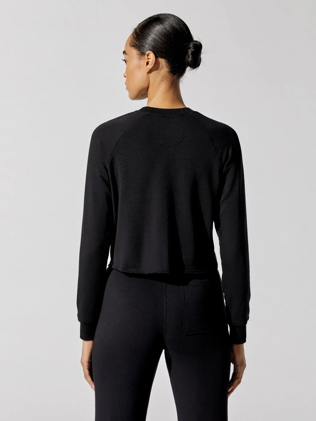 Warm Up Crop Fleece Sweatshirt - Black sold by Carbon38 product image thumbnail 5