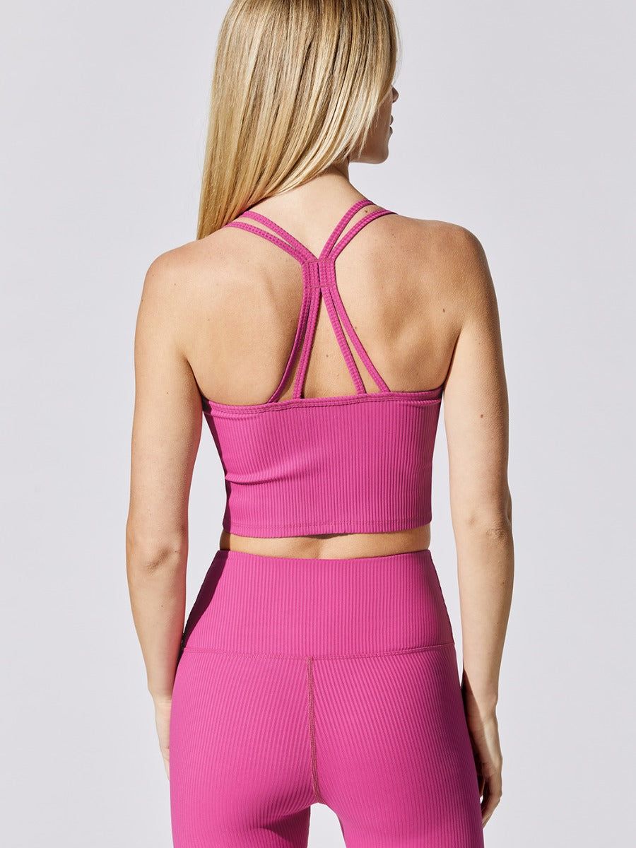 Ribbed Cami Bra - Magenta sold by Carbon38 product image thumbnail 2