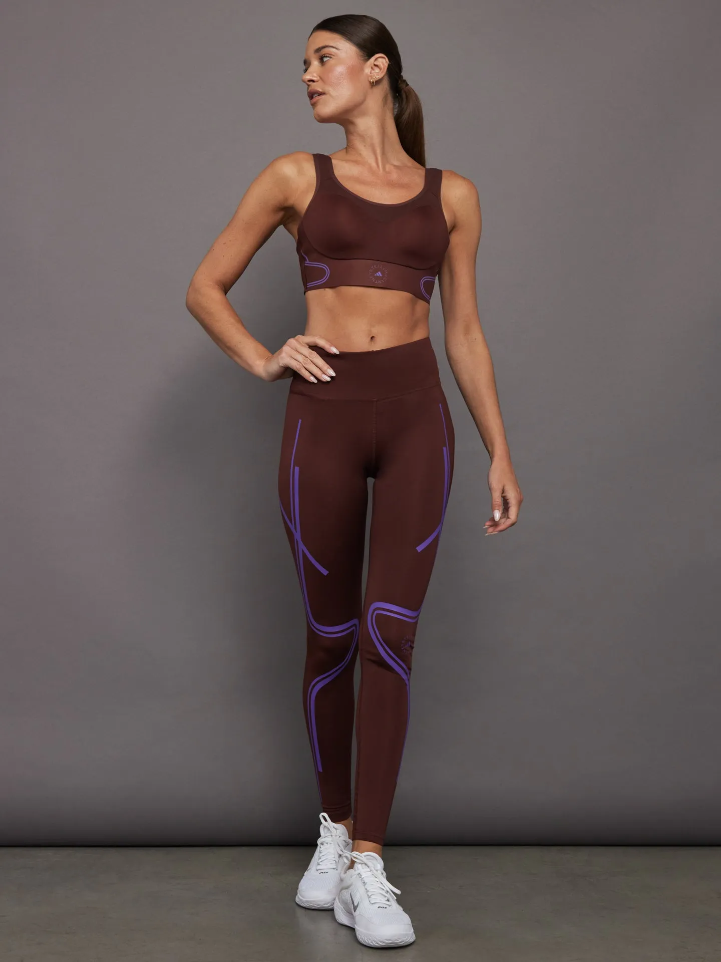 aSMC TruePace High Support Sports Bra - bitter chocolate-smc/deep lilac sold by Carbon38 product image thumbnail 5