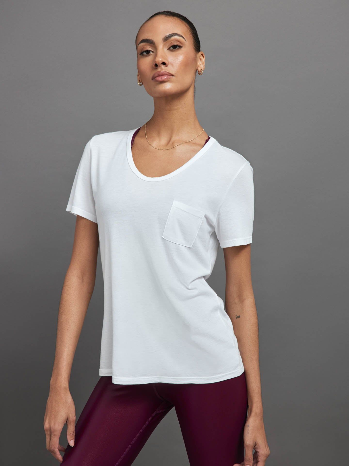 POCKET TEE + ACTION BRA 2.0 + HIGH RISE BIKER SHORT IN TAKARA SHINE BUNDLE sold by Carbon38 product image thumbnail 7