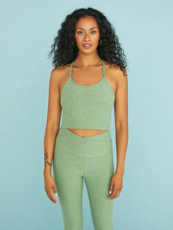 Spacedye Slim Racerback Cropped Tank - Rosemary Heather made by Carbon38