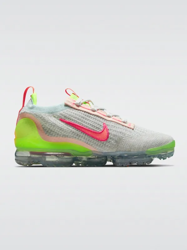 Air Vapormax 2021 Flyknit Sneaker - Photon Dust/Hyper Pink-Bright Mango-Volt sold by Carbon38
