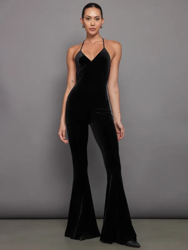 Low Back Slip Fishtail Jumpsuit - Black sold by Carbon38