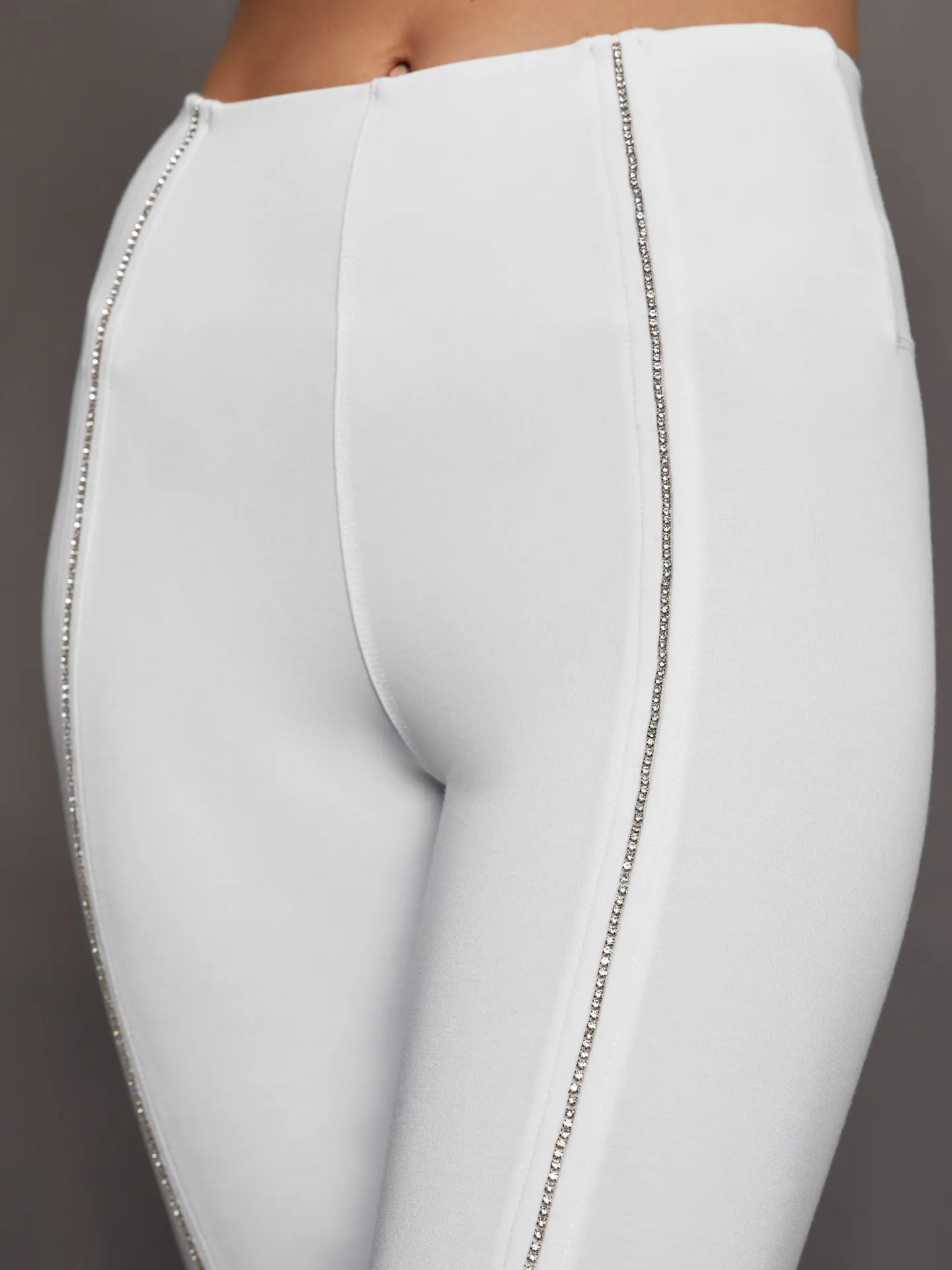 Stirrup Legging with Rhinestone Trim - White sold by Carbon38 product image thumbnail 4