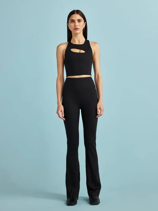 Cut Out Halter Neck Ribbed Cami - Black sold by Carbon38