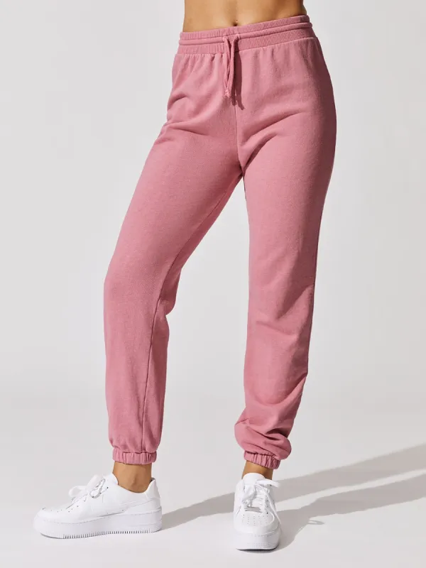 Summer Terry Sweatpant - Heather Pink sold by Carbon38