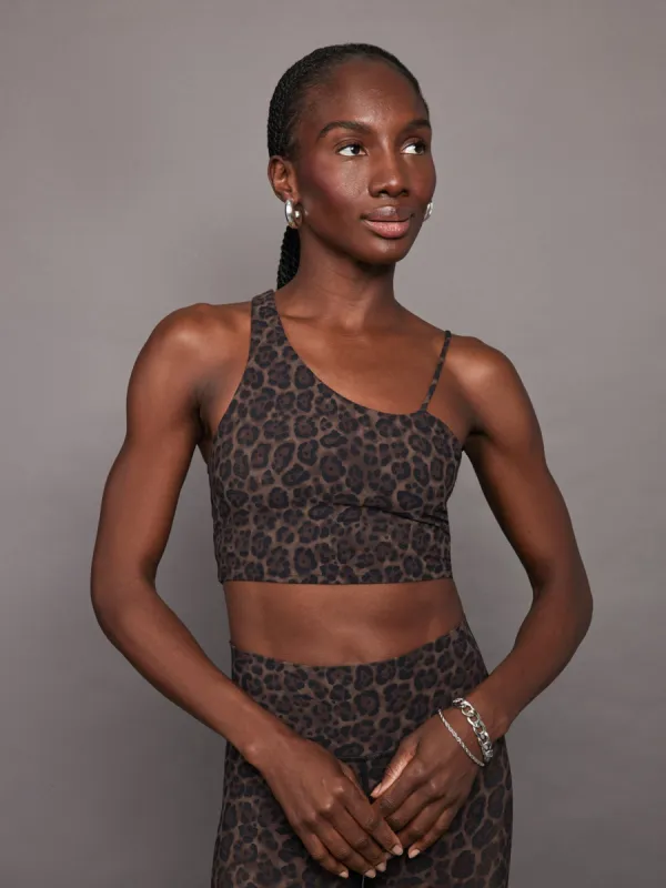 One Shoulder Convertible Bra Top - Leopard Print sold by Carbon38