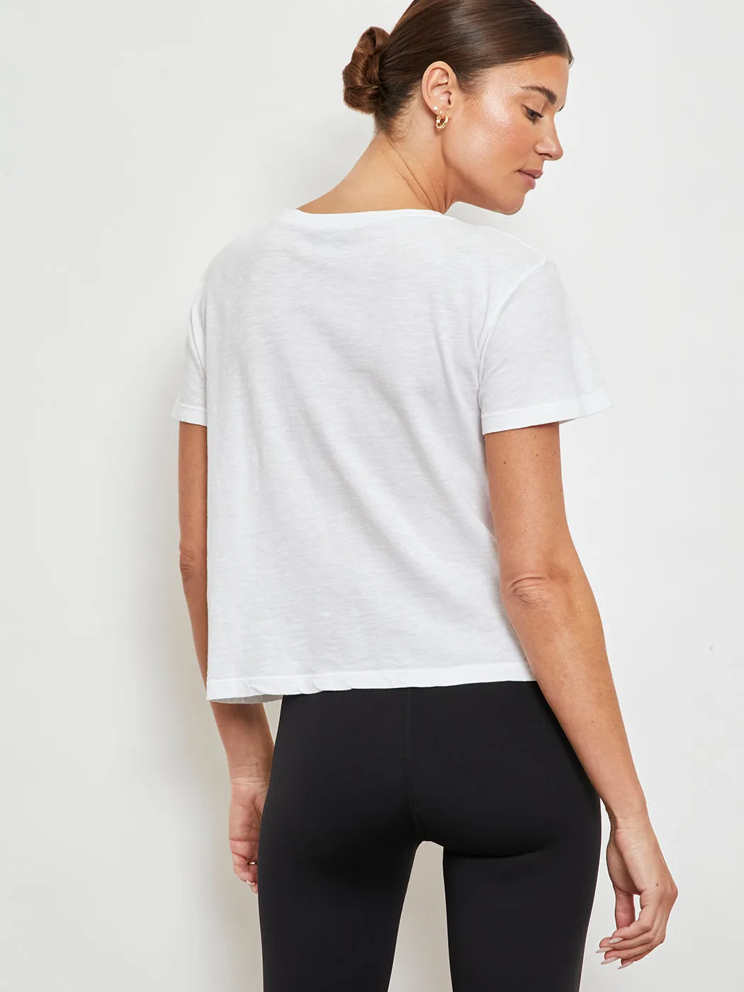 Slub Short Sleeve Crew Neck Tee - White sold by Carbon38 product image thumbnail 4