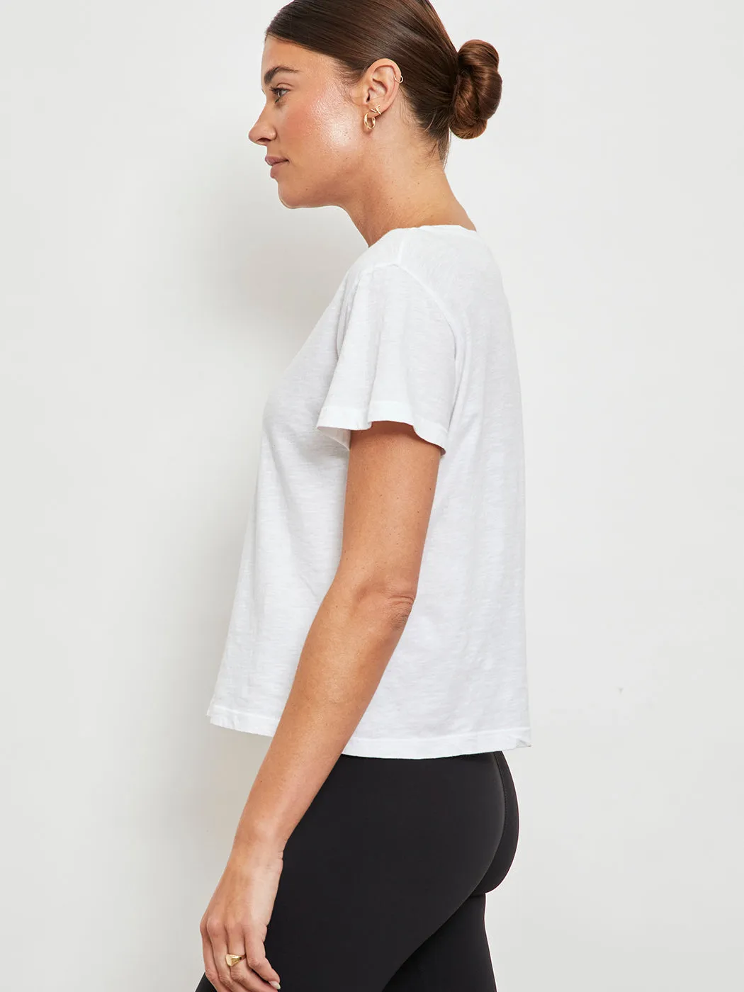 Slub Short Sleeve Crew Neck Tee - White sold by Carbon38 product image thumbnail 3