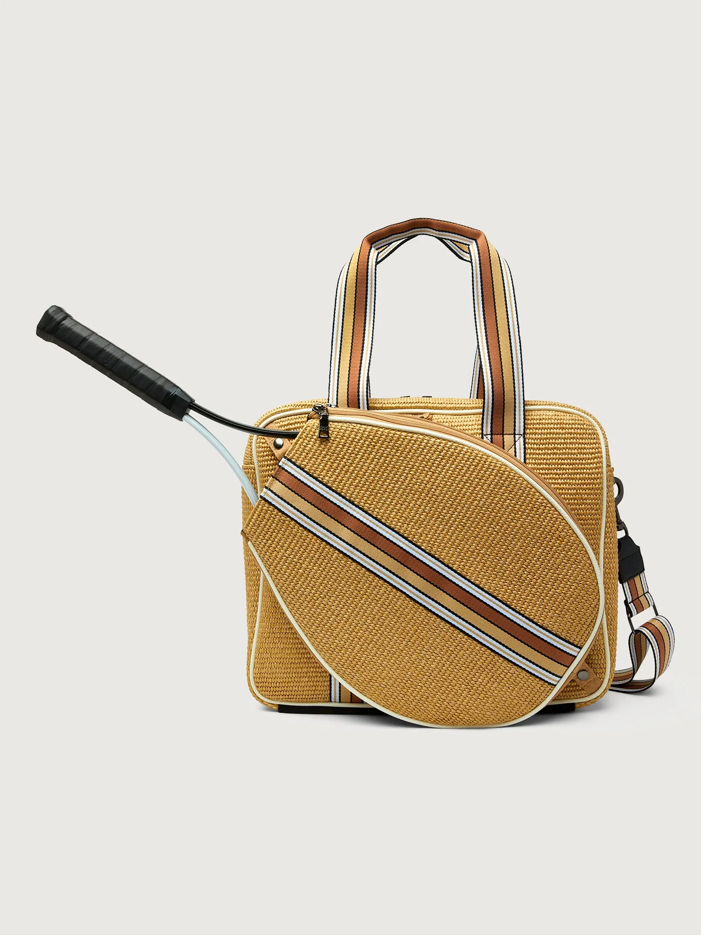 You Are The Champion Tennis Bag - Dune Rafia/ White/ Dark Neutral Dune sold by Carbon38 product image thumbnail 3