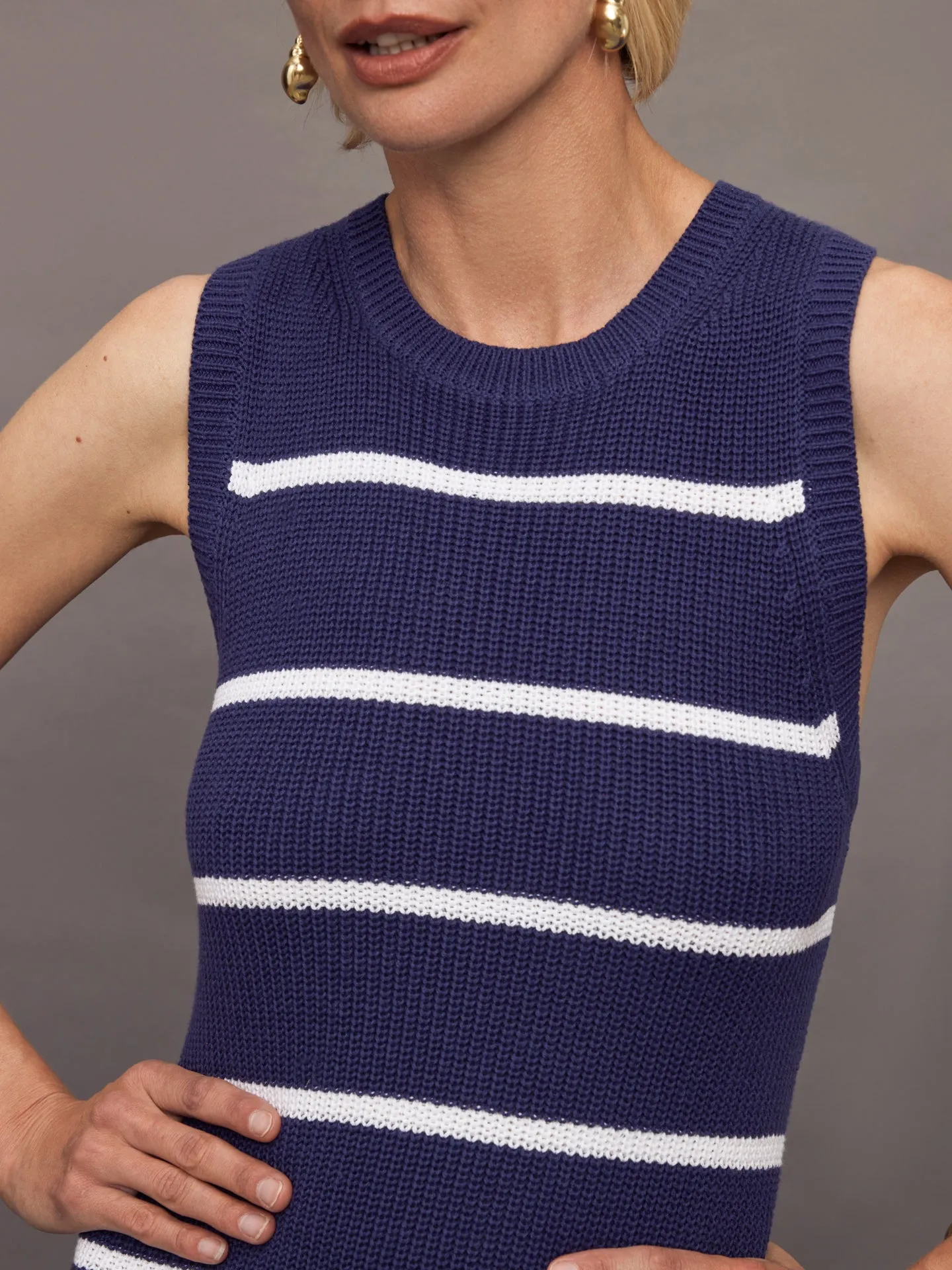 Emma Stripe Midi Dress - Indigo Multi sold by Carbon38 product image thumbnail 5