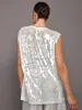 Sleeveless Boyfriend Crewneck Top - Clear/ White sold by Carbon38