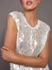Sleeveless Boyfriend Crewneck Top - Clear/ White sold by Carbon38