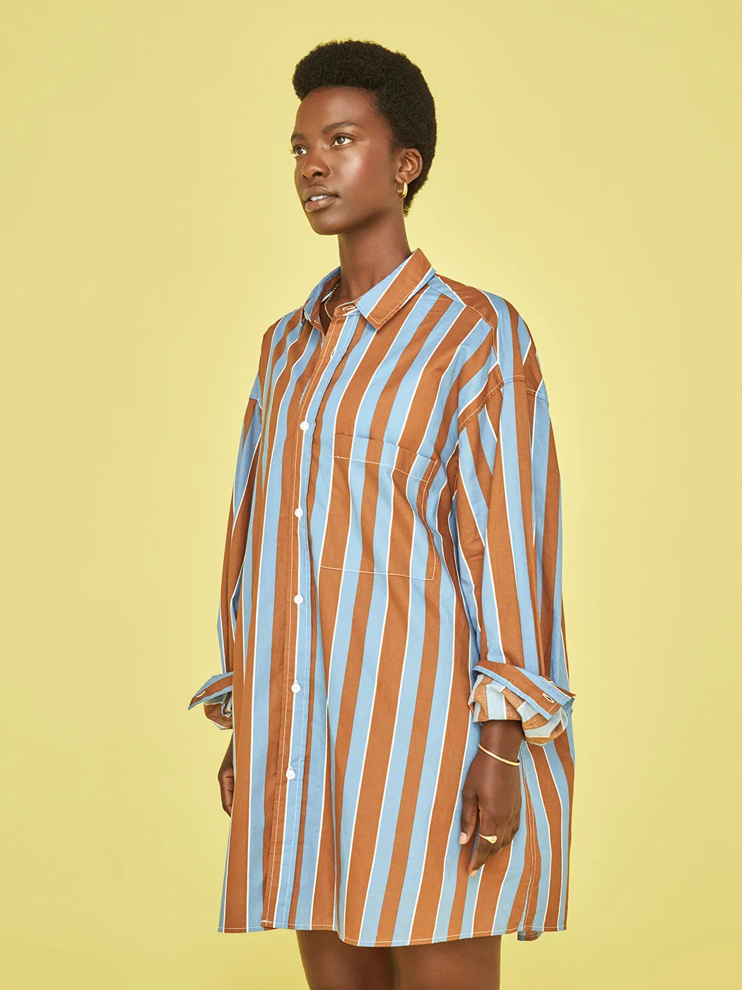 Adele Shirt - Chocolate/Blue sold by Carbon38 product image thumbnail 3