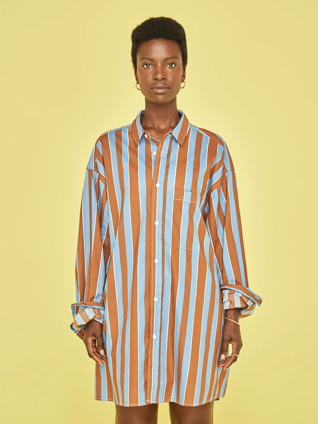 Adele Shirt - Chocolate/Blue sold by Carbon38 product image thumbnail 4