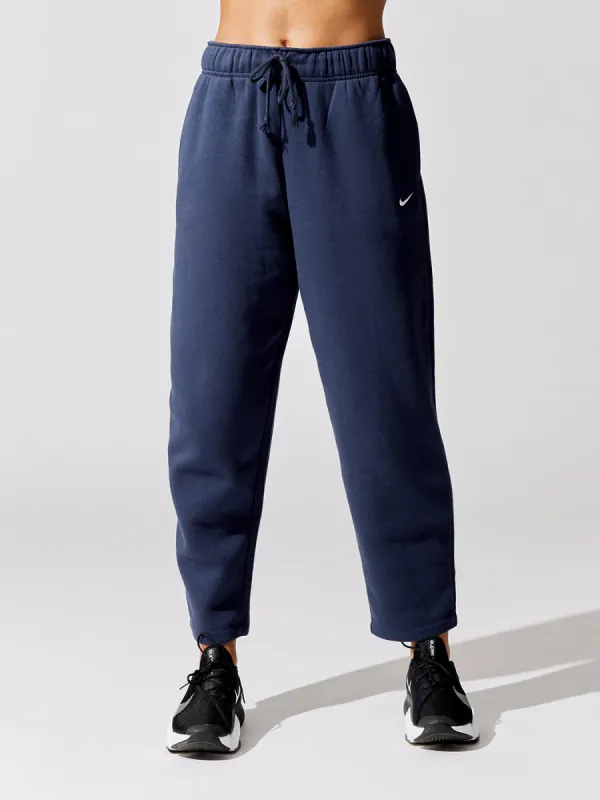 Nike Essental Collection Fleece Mid-rise Curve Pant - Midnight-Navy-White sold by Carbon38