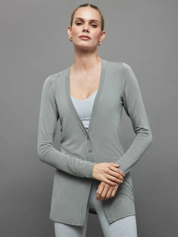 Sia Cashmere Cardigan - Silver Birch made by Carbon38