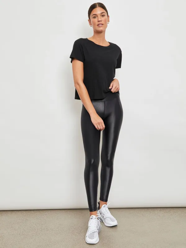 Slub Short Sleeve Crew Neck Tee - Black sold by Carbon38