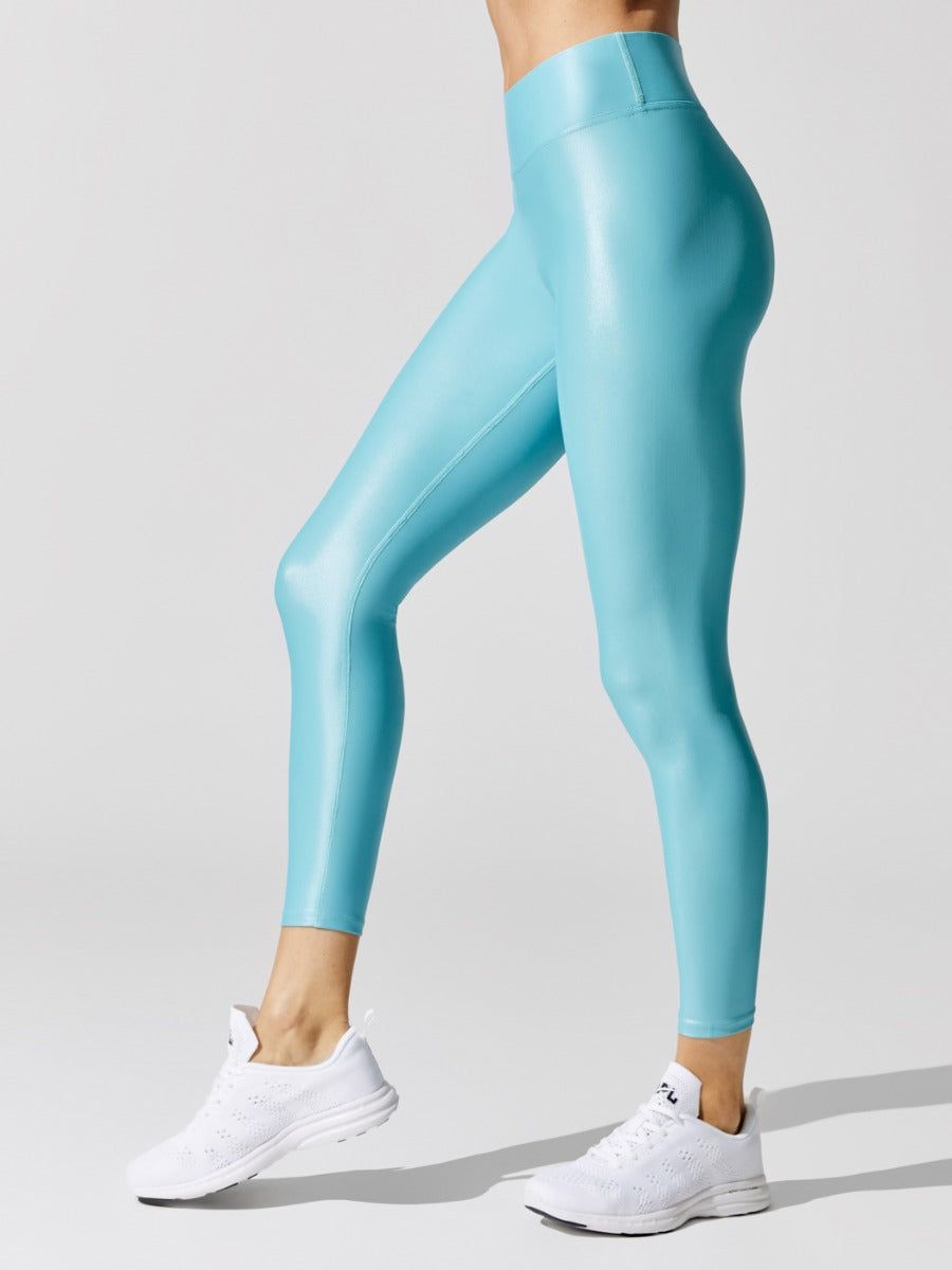 Regular Rise 7/8 Legging in Takara Shine - Light Aqua sold by Carbon38