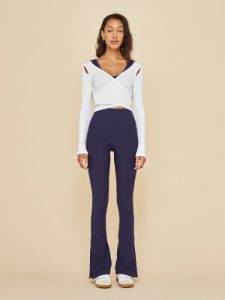 Long Sleeve Cut Out Wrap Top - White sold by Carbon38