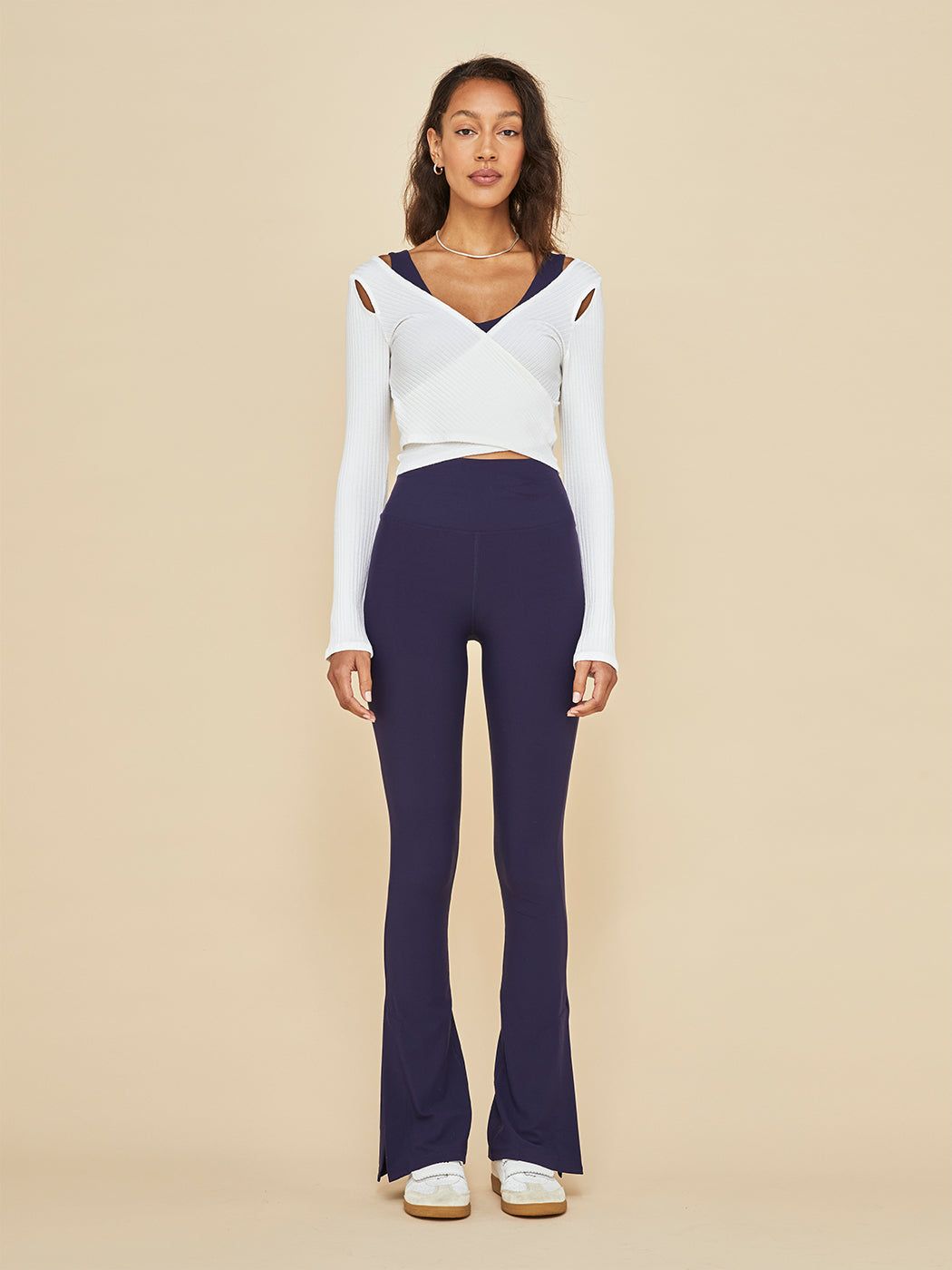 Long Sleeve Cut Out Wrap Top - White sold by Carbon38 product image thumbnail 4