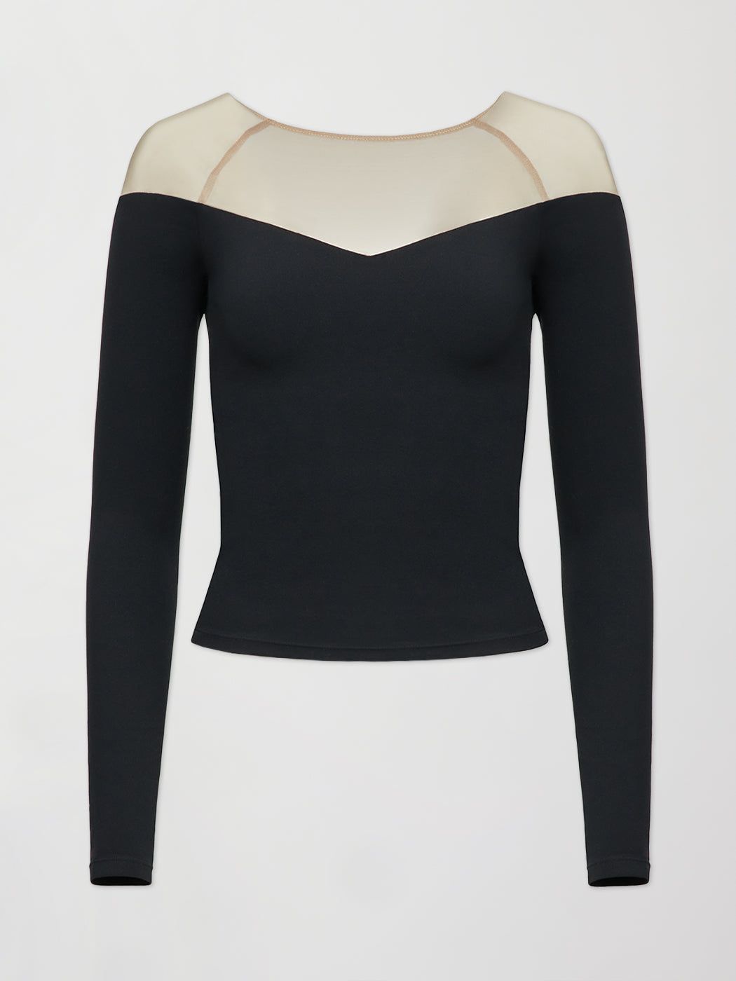 MESH L/S V-NECK TOP - BLACK sold by Carbon38 product image thumbnail 4
