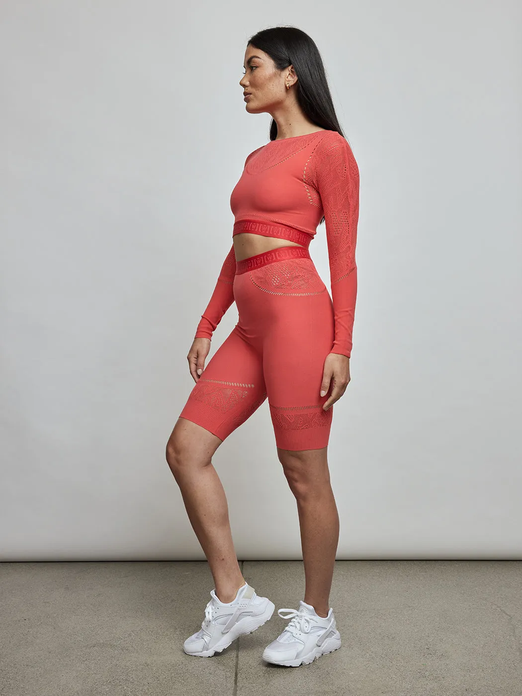 Sporty Logo Net Long Sleeve Top - Hibiscus sold by Carbon38 product image thumbnail 3