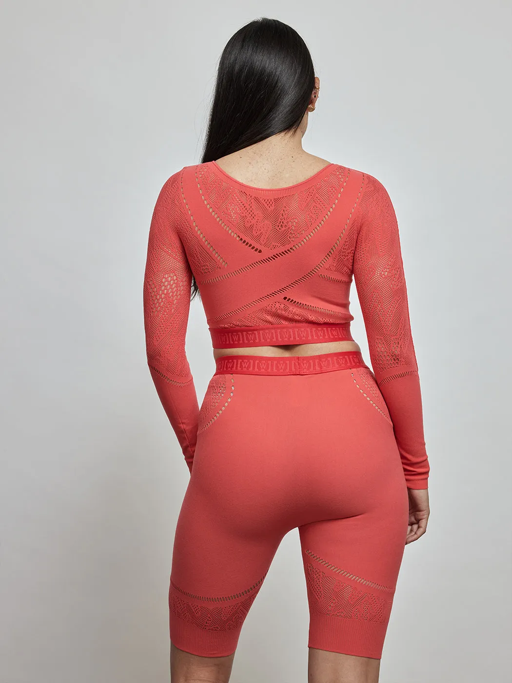 Sporty Logo Net Long Sleeve Top - Hibiscus sold by Carbon38 product image thumbnail 2
