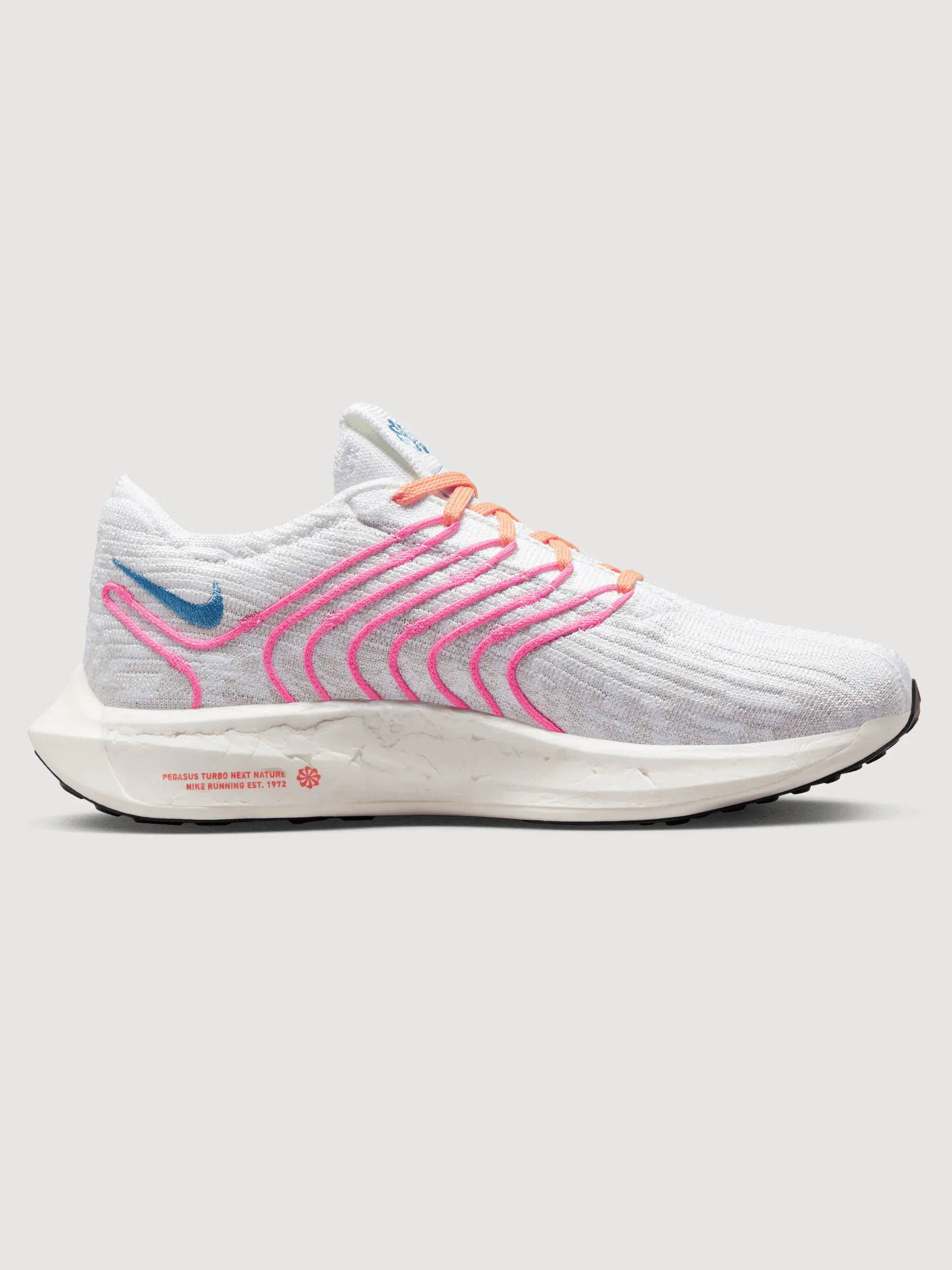 NIKE PEGASUS TURBO NEXT NATURE - WHITE/UNIVERSITY BLUE-PINKSICLE sold by Carbon38