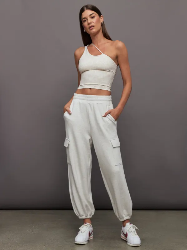 The Cargo Pant 25” - Ivory Marl sold by Carbon38