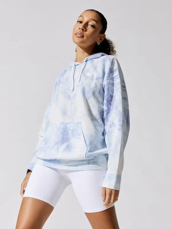 Icon Clash Sky Tie Dye Pullover Hoodie - Lt Racer Blue/White sold by Carbon38