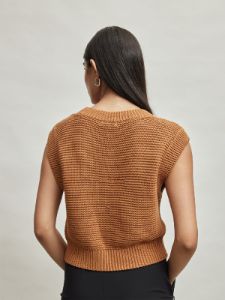 Cable Vest - Caramel sold by Carbon38