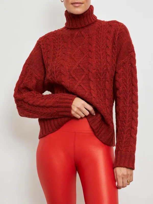 Cable Knit Pullover - Intense Rust sold by Carbon38