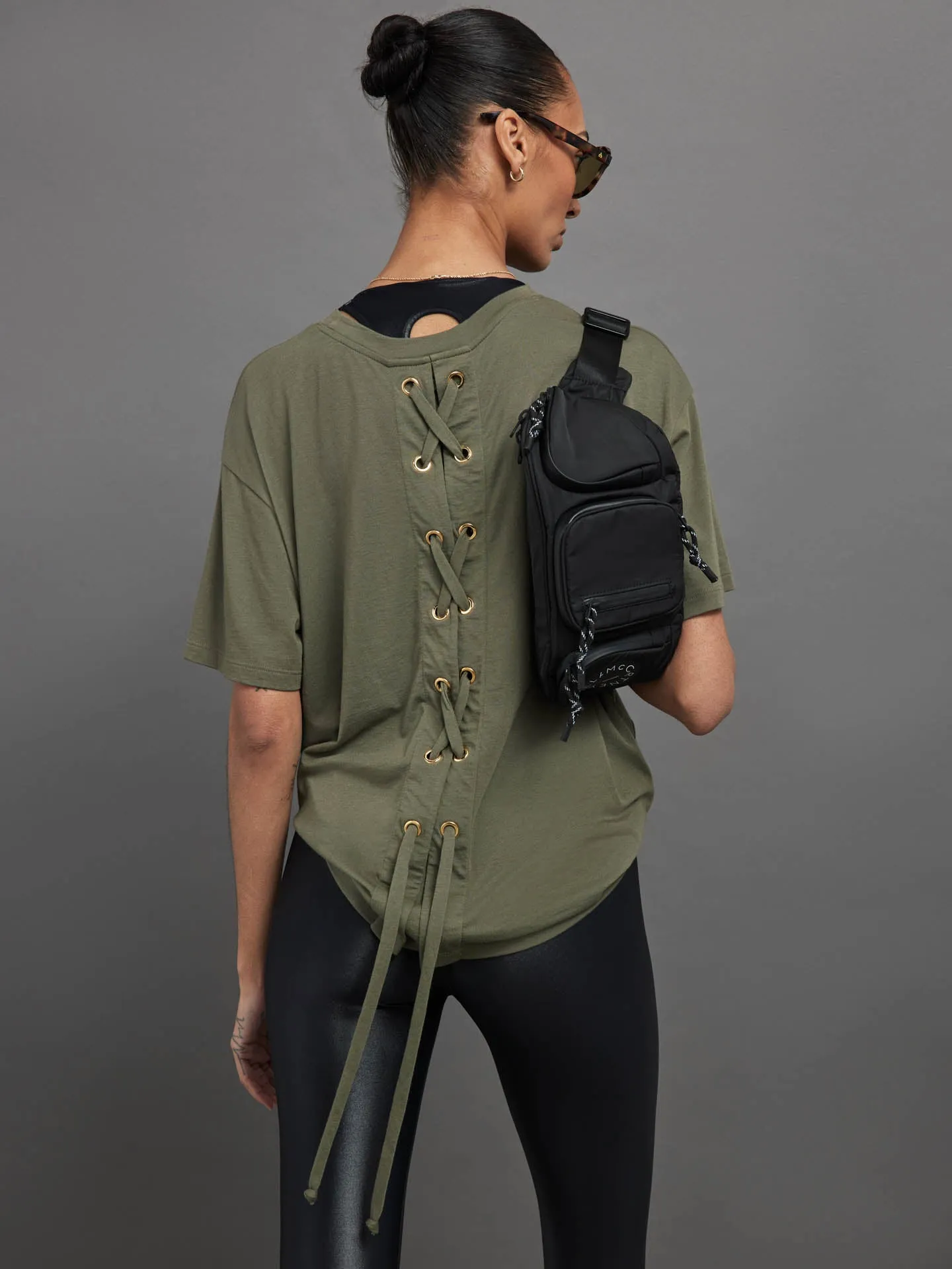 LACE UP TUNIC - Olive sold by Carbon38 product image thumbnail 4