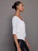 Long Sleeve Off Shoulder Tee - White sold by Carbon38
