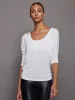 Long Sleeve Off Shoulder Tee - White sold by Carbon38