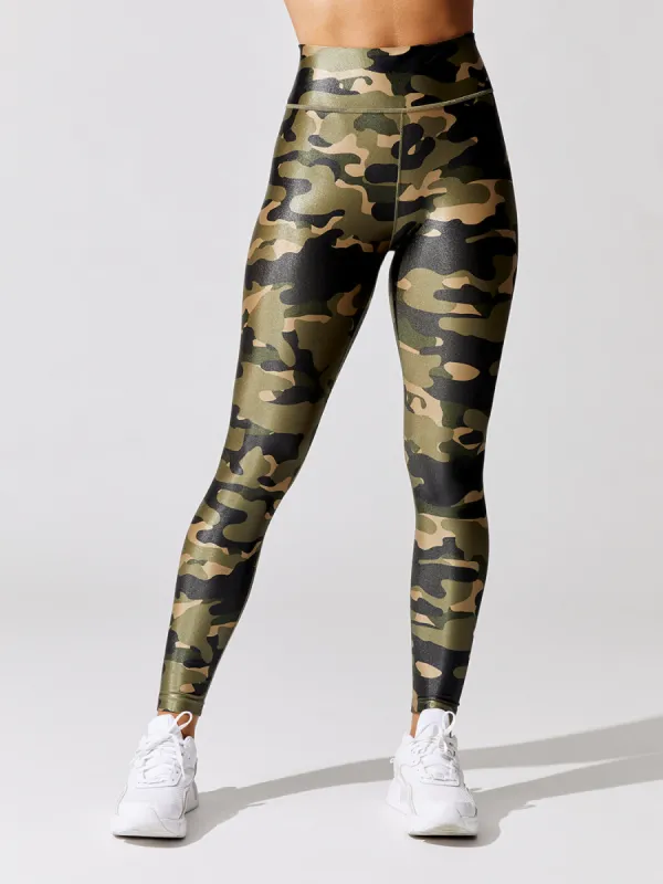 One Dri-fit Camo Mid-rise Tight - Medium Olive-White sold by Carbon38