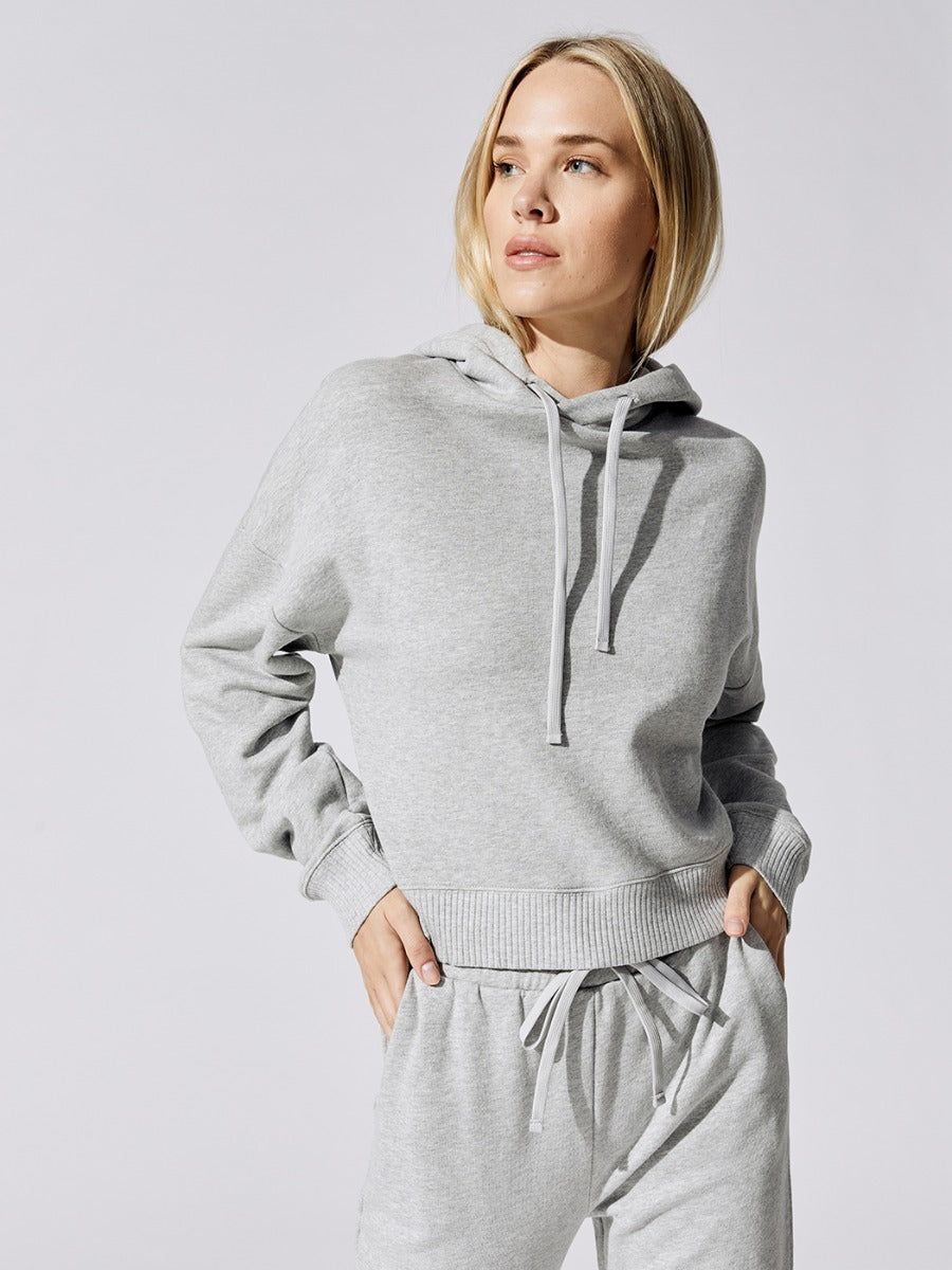 French Terry Hooded Sweatshirt - Heather Grey sold by Carbon38