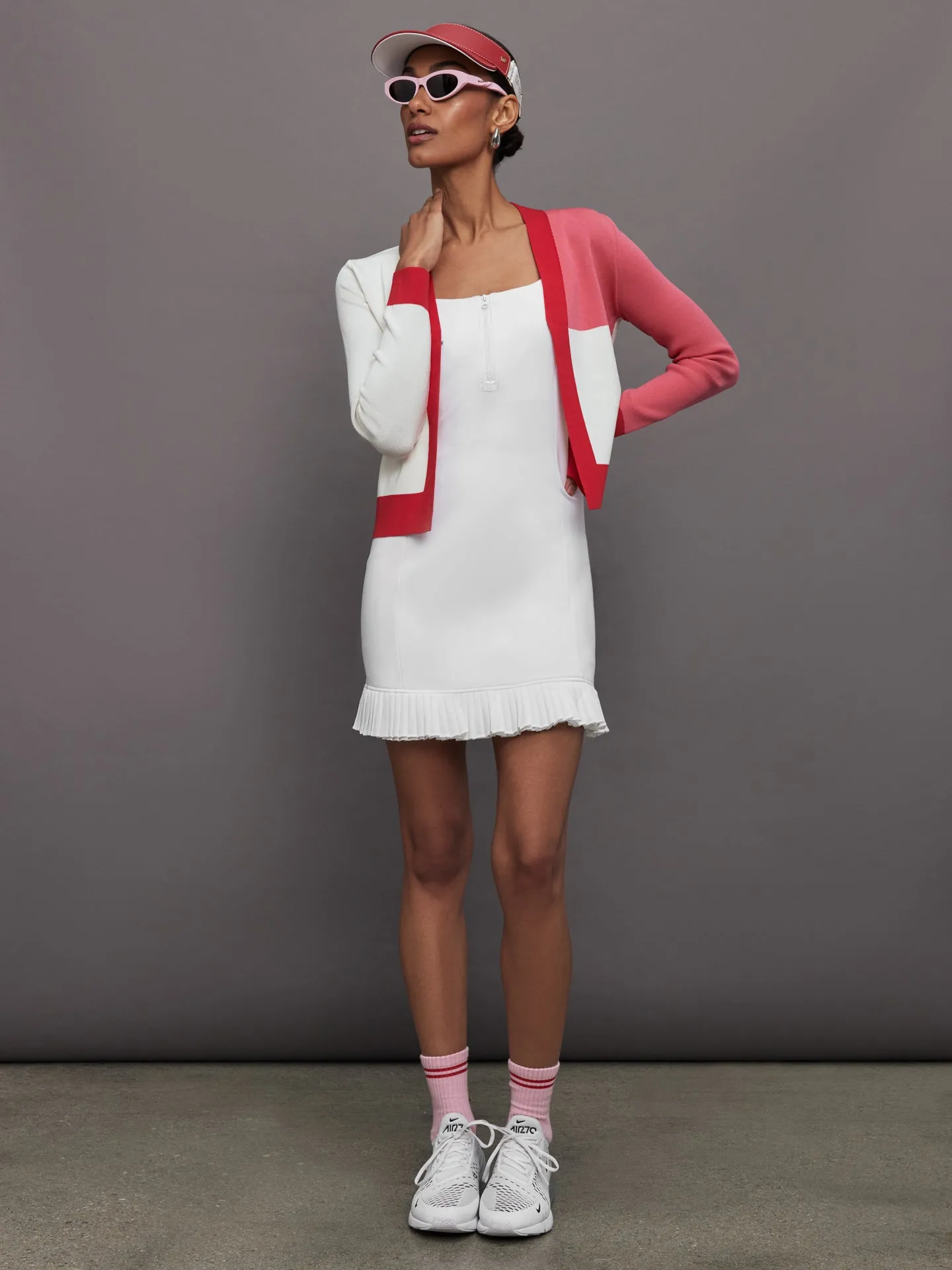 Colorblock Cardigan - White/ Tomato Red/ Pink Lemonade sold by Carbon38 product image thumbnail 2