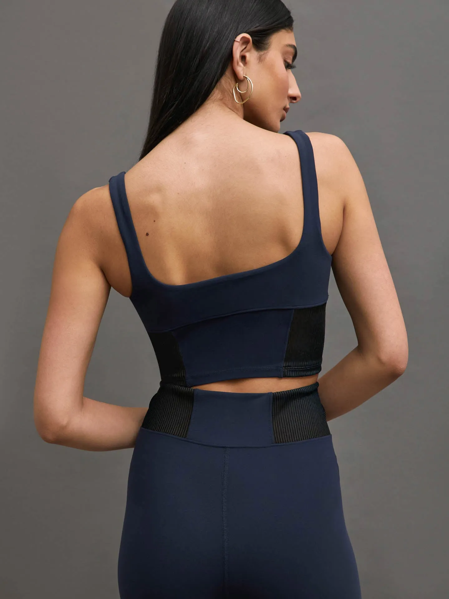 SEAMED BRA - NAVY MELT/BLACK RIB sold by Carbon38 product image thumbnail 2